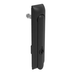 Swinghandle Latch, Large Size - 150 mm (5.9 in), Without Padlock Hasp, Use with Linear Actuator, 3 mm Double Bit, Non-Sealed, Zinc Alloy, Powder Coated, Black