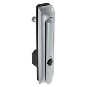 Swinghandle Latch, Large Size - 150 mm (5.9 in), Without Padlock Hasp, Use with Linear Actuator, Bellcore 216 Key, Sealed, Zinc Alloy, Satin Chrome Plated