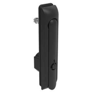 Swinghandle Latch, Large Size - 150 mm (5.9 in), Without Padlock Hasp, Use with Linear Actuator, Bellcore 216 Key, Sealed, Zinc Alloy, Powder Coated, Black