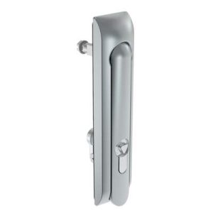 Swinghandle Latch, Large Size - 150 mm (5.9 in), Without Padlock Hasp, Use with Linear Actuator, 8 mm Triangle DIN, Non-Sealed, Zinc Alloy, Satin Chrome Plated
