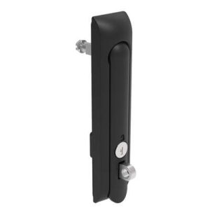 Swinghandle Latch, Large Size - 150 mm (5.9 in), With Padlock Hasp, Use with Linear Actuator or as Single Point Latch, CH 333 Key, Non-Sealed, Zinc Alloy, Powder Coated, Black