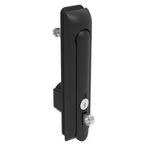 Swinghandle Latch, Large Size - 150 mm (5.9 in), With Padlock Hasp, Use with Linear Actuator or as Single Point Latch, CH 333 Key, Sealed, Zinc Alloy, Powder Coated, Black