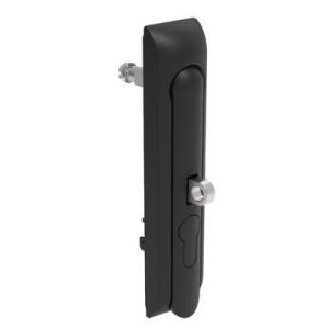 Swinghandle Latch, Large Size - 150 mm (5.9 in), With Padlock Hasp, Use with Linear Actuator or as Single Point Latch, Non-Locking with detent, Non-Sealed, Zinc Alloy, Powder Coated, Black