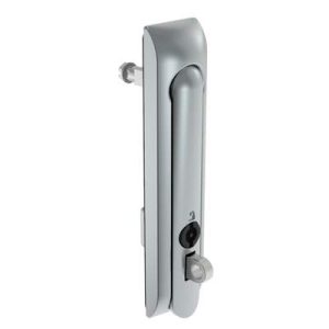 Swinghandle Latch, Large Size - 150 mm (5.9 in), With Padlock Hasp, Use with Linear Actuator or as Single Point Latch, 3 mm Double Bit, Non-Sealed, Zinc Alloy, Satin Chrome Plated