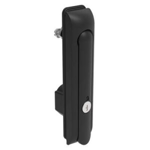 Swinghandle Latch, Large Size - 150 mm (5.9 in), Without Padlock Hasp, Use with Linear Actuator, CH 333 Key, Sealed, Zinc Alloy, Powder Coated, Black