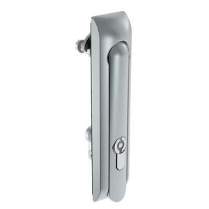 Swinghandle Latch, Large Size - 150 mm (5.9 in), Without Padlock Hasp, Use with Linear Actuator, 5 mm Double Bit DIN, Non-Sealed, Zinc Alloy, Satin Chrome Plated