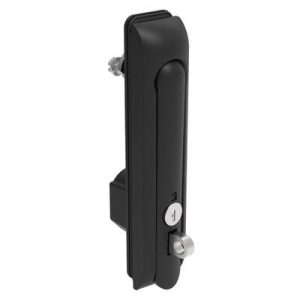 Swinghandle Latch, Large Size - 150 mm (5.9 in), With Padlock Hasp, Use with Linear Actuator or as Single Point Latch, CH 333 Key, Sealed, Zinc Alloy, Powder Coated, Black
