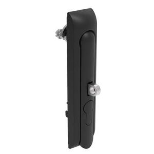 Swinghandle Latch, Large Size - 150 mm (5.9 in), With Padlock Hasp, Use with Linear Actuator or as Single Point Latch, Non-Locking with detent, Non-Sealed, Zinc Alloy, Powder Coated, Black