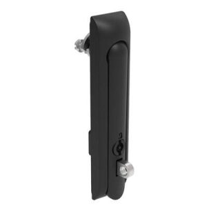 Swinghandle Latch, Large Size - 150 mm (5.9 in), With Padlock Hasp, Use with Linear Actuator or as Single Point Latch, 3 mm Double Bit, Non-Sealed, Zinc Alloy, Powder Coated, Black