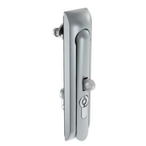 Swinghandle Latch, Large Size - 150 mm (5.9 in), With Padlock Hasp, Use with Linear Actuator or as Single Point Latch, 5 mm Double Bit DIN, Non-Sealed, Zinc Alloy, Satin Chrome Plated