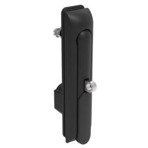 Swinghandle Latch, Large Size - 150 mm (5.9 in), With Padlock Hasp, Use with Linear Actuator or as Single Point Latch, 5 mm Double Bit DIN, Sealed, Zinc Alloy, Powder Coated, Black