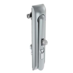 Swinghandle Latch, Large Size - 150 mm (5.9 in), With Padlock Hasp, Use with Linear Actuator or as Single Point Latch, 8 mm Triangle DIN, Non-Sealed, Zinc Alloy, Satin Chrome Plated