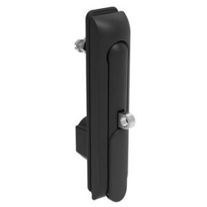 Swinghandle Latch, Large Size - 150 mm (5.9 in), With Padlock Hasp, Use with Linear Actuator or as Single Point Latch, 8 mm Triangle DIN, Sealed, Zinc Alloy, Powder Coated, Black