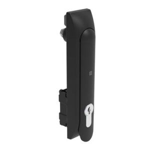 Swinghandle Latch, Large Size - 150 mm (5.9 in), Lock/Unlock Handle, Use with Linear Actuator or as Single Point Latch, CH 300 Key DIN, Non-Sealed, Glass filled Nylon, Black
