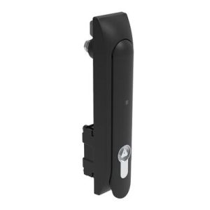 Swinghandle Latch, Large Size - 150 mm (5.9 in), Lock/Unlock Handle, Use with Linear Actuator or as Single Point Latch, 8 mm Triangle DIN, Non-Sealed, Glass filled Nylon, Black