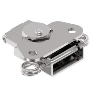 Link Lock Draw Latch, Medium Size, Spring Loaded, Steel, Bright - Image 1