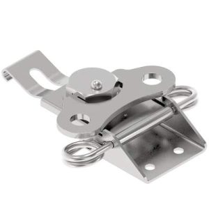 Link Lock Draw Latch, Large Size, Spring Loaded, Steel, Bright