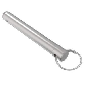 LOCKWELL® Pin, Two Ball Detent - Precision, Ring Handle w Shoulder, 19.010 mm Shank Dia., 228.6 mm Grip, Stainless Steel, Passivated