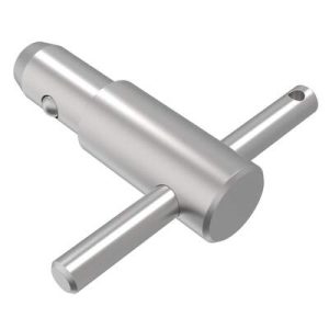 LOCKWELL® Pin, Two Ball Detent - Precision, T-Handle, 22.190 mm Shank Dia., 203.2 mm Grip, Stainless Steel, Passivated