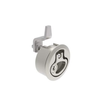 Compression Latch, Medium Size, Key Locking, 2 - 12mm (.075 - . 475 in) Door thickness, 21 - 28mm or 63 -76mm (.83 - 1.10 in or 2.48 - 3.00 in) Grip, 316 Stainless Steel, Electropolished - Image 1