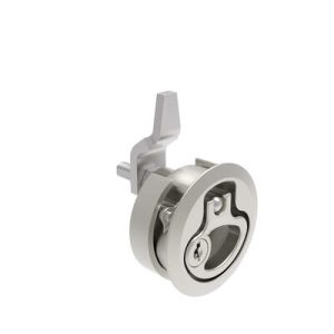 Compression Latch, Medium Size, Key Locking, 12 - 22.5mm (.475 - . 885 in) Door thickness, 27 - 40mm or 51 -64mm (1.06 - 1.57 in or 2.00 - 2.52 in) Grip, 316 Stainless Steel, Electropolished - Image 1