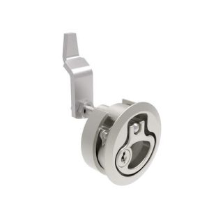 Compression Latch, Medium Size, Key Locking, 12 - 22.5mm (.475 - . 885 in) Door thickness, 27 - 40mm or 51 -64mm (1.06 - 1.57 in or 2.00 - 2.52 in) Grip, 316 Stainless Steel, Electropolished - Image 1