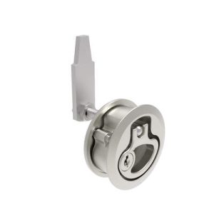 Compression Latch, Medium Size, Key Locking, 18.5 - 29mm (.073 - 1.14 in) Door thickness, 39 - 52mm (2.01 - 2.52 in) Grip, 316 Stainless Steel, Electropolished - Image 1