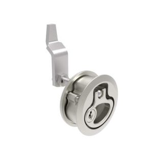 Compression Latch, Medium Size, Key Locking, 18.5 - 29mm (.073 - 1.14 in) Door thickness, 27 - 40mm or 51 -64mm (1.06 - 1.57 in or 2.00 - 2.52 in) Grip, 316 Stainless Steel, Electropolished - Image 1