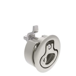 Compression Latch, Large Size, Key Locking, 2 - 12mm (.075 - . 475 in) Door thickness, 34 - 48mm or 60 -75mm (1.34 - 1.89 in or 2.36 - 2.95 in) Grip, 316 Stainless Steel, Electropolished