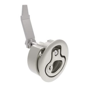 Compression Latch, Large Size, Key Locking, 2 - 12mm (.075 - . 475 in) Door thickness, 34 - 48mm or 60 -75mm (1.34 - 1.89 in or 2.36 - 2.95 in) Grip, 316 Stainless Steel, Electropolished