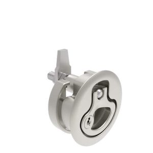 Compression Latch, Large Size, Key Locking, 12 - 22.5mm (.475 - . 885 in) Door thickness, 47 - 61mm (1.85 - 2.40 in) Grip, 316 Stainless Steel, Electropolished