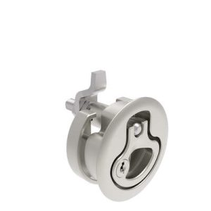 Compression Latch, Large Size, Key Locking, 12 - 22.5mm (.475 - . 885 in) Door thickness, 34 - 48mm or 60 -75mm (1.34 - 1.89 in or 2.36 - 2.95 in) Grip, 316 Stainless Steel, Electropolished