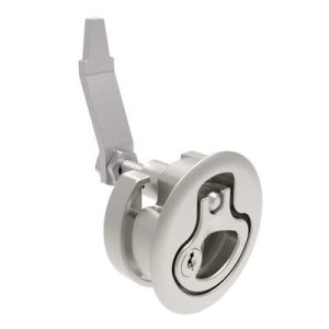 Compression Latch, Large Size, Key Locking, 12 - 22.5mm (.475 - . 885 in) Door thickness, 34 - 48mm or 60 -75mm (1.34 - 1.89 in or 2.36 - 2.95 in) Grip, 316 Stainless Steel, Electropolished