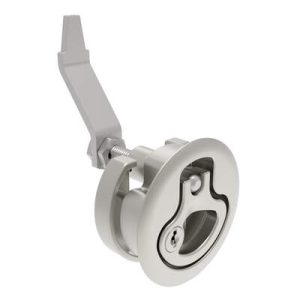 Compression Latch, Large Size, Key Locking, 12 - 22.5mm (.475 - . 885 in) Door thickness, 23.5 - 35mm or 74 -88mm (.92 - 1.38 in or 2.91 - 3.47 in) Grip, 316 Stainless Steel, Electropolished
