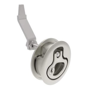 Compression Latch, Large Size, Key Locking, 18.5 - 29mm (.073 - 1.14 in) Door thickness, 23.5 - 35mm or 74 -88mm (.92 - 1.38 in or 2.91 - 3.47 in) Grip, 316 Stainless Steel, Electropolished