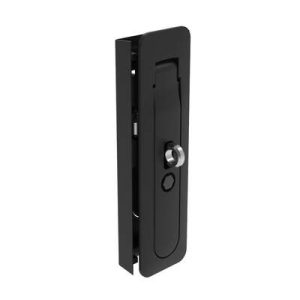 Multi-Point Compression Latch Actuator, Tool Secured, with Padlock Hasp, Bellcore 216 Key, NEMA 4 / IP66 Sealed, 1.5 - 3mm (.06 - .12 in) Door thickness, Zinc alloy, Powder Coated, Black - Image 1