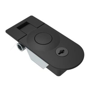 Multi-Point Compression Latch Actuator, Key-Locking, 5 - 10mm (.20 - .39 in) Door thickness, Zinc alloy, Powder Coated, Black