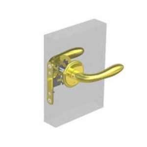 McCoy Entry Door Latch, Portofino Handle with Privacy Knob, Right Hand Out, 28 - 37mm (1.13 - 1.50 in) Door Thickness, Diamond Brass - Image 1