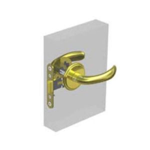 McCoy Entry Door Latch, Nova Handle without Privacy Knob, Right Hand Out or Left Hand In, 28 - 37mm (1.13 - 1.50 in) Door Thickness, Diamond Brass - Image 1