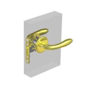 McCoy Entry Door Latch, Portofino Handle without Privacy Knob, Right Hand Out or Left Hand In, 28 - 37mm (1.13 - 1.50 in) Door Thickness, Diamond Brass