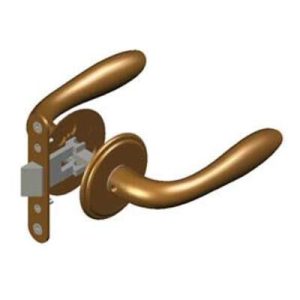 McCoy Entry Door Latch, Portofino Handle without Privacy Knob, Right Hand In or Left Hand Out, 28 - 37mm (1.13 - 1.50 in) Door Thickness, Diamond Brass - Image 1