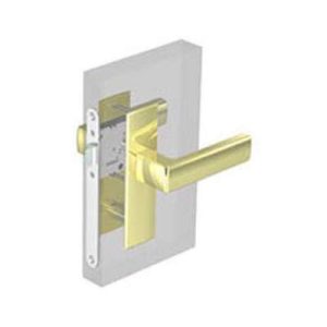 McCoy Star Entry Door Latch, Nordic Handle, Star Key Lock, Left Hand Out, 28 - 37mm (1.13 - 1.50 in) Door Thickness, Diamond Brass - Image 1