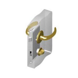 McCoy Star Entry Door Latch, Nova Handle, Privacy Knob, Left Hand Out, 22 - 30mm (.88 - 1.19 in) Door Thickness, Diamond Brass - Image 1