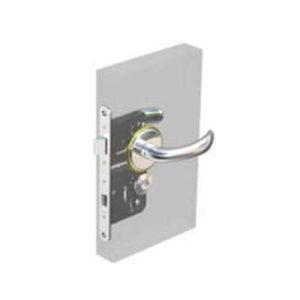 McCoy Star Entry Door Latch, Nova Handle, Star Key Lock, Left Hand In, 22 - 30mm (.88 - 1.19 in) Door Thickness, Chrome with Diamond Brass Accent - Image 1