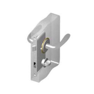 McCoy Star Entry Door Latch, Portifino Handle, Privacy Knob, Left Hand In, 28 - 37mm (1.13 - 1.50 in) Door Thickness, Chrome with Diamond Brass Accent - Image 1