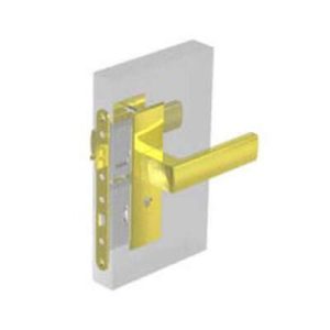 McCoy Star Entry Door Latch, Nordic Handle, Star Key Lock, Right Hand In, 36.5 - 45mm (1.44 - 1.75 in) Door Thickness, Diamond Brass - Image 1