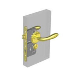McCoy Star Entry Door Latch, Portifino Handle, Star Key Lock, Left Hand Out, 28 - 37mm (1.13 - 1.50 in) Door Thickness, Diamond Brass - Image 1