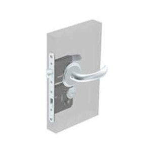 McCoy Star Entry Door Latch, Nova Handle, Star Key Lock, Left Hand Out, 36.5 - 45mm (1.44 - 1.75 in) Door Thickness, Satin Chrome - Image 1