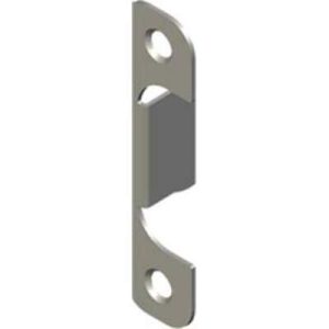 Entry Door Keeper (Striker), Without Dustbin, 5mm (.20 in) Offset, Brass, Nickel Plated - Image 1