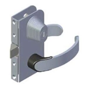 Offshore Entry Door Latch, Flush Mount, Left Hand Out, Key Locking, 14.5 - 17mm (.56 - .69 in) Door Thickness, Aluminum - Image 1
